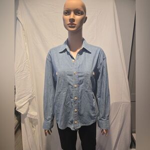 DKNY Denim Blue Button-Down Shirt